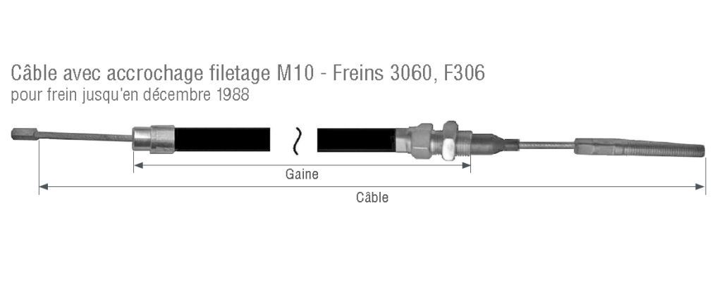 câbles accrochables avec filetage M10 pour freins 3081/3062 - Câbles de freins Al-Ko
