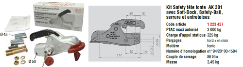 Safety kit AK 301 avec Soft Dock - Têtes d'attelage